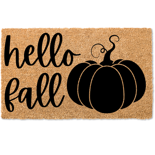 Hello fall pumpkin door mat