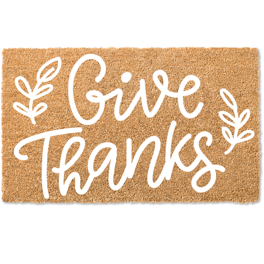 Give Thanks fall door mat