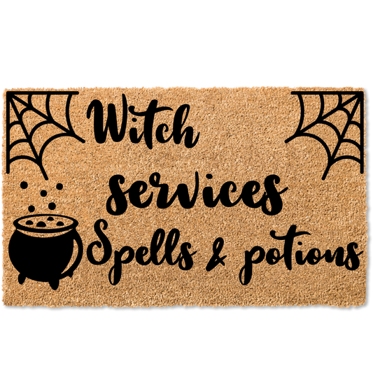 Witch Services Spells & Potions Door Mat