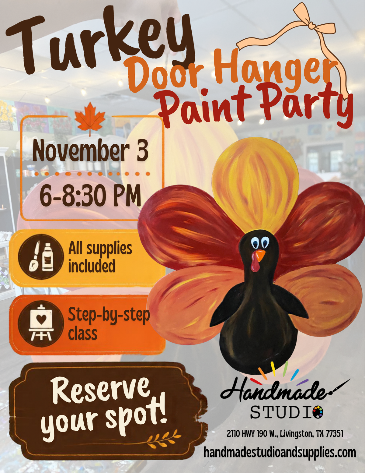 Turkey Door Hanger Paint Party