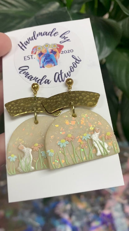 Meadow Bunnies - Handmade Polymer Clay Earrings